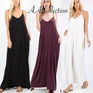 Maxi Dress Oversized Pockets New